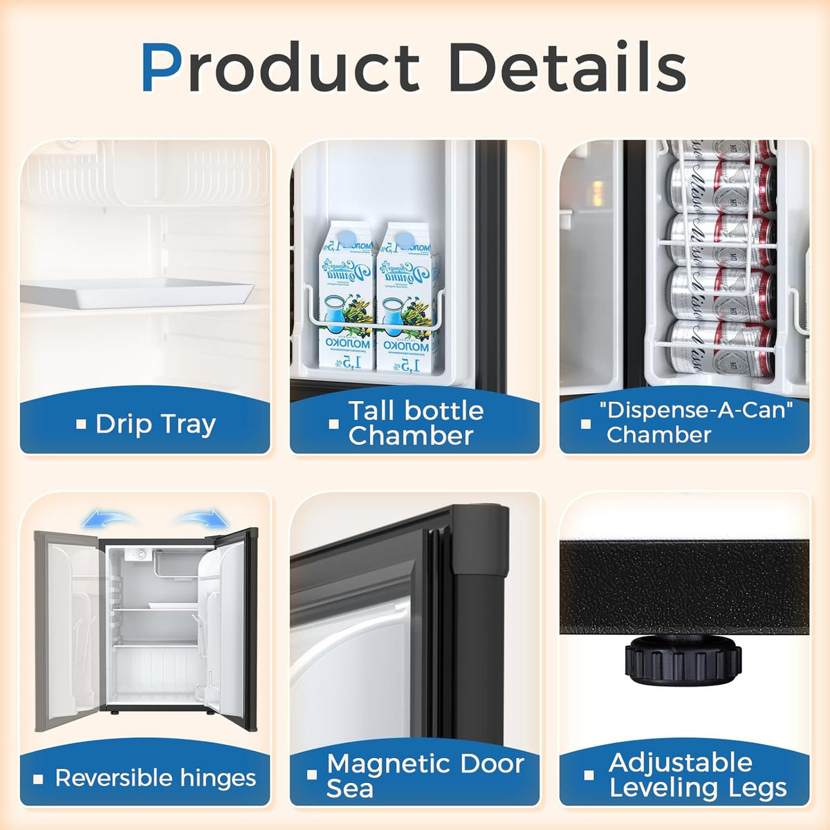 Mini Compact Refrigerator with Freezer, 2.6 Cu.Ft 58070RRE0