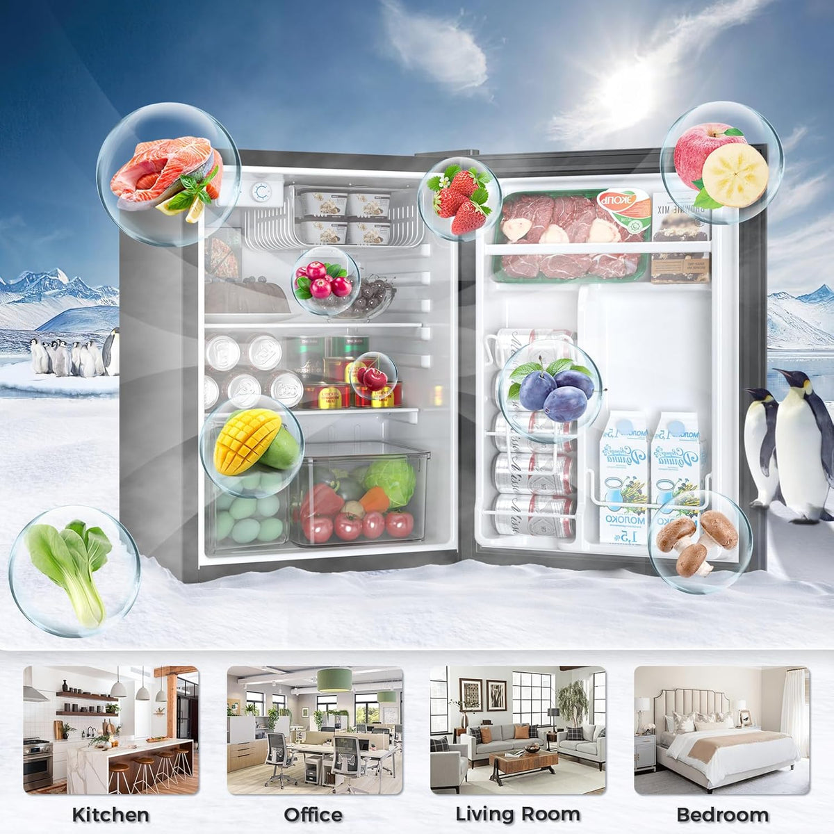 Mini Compact Refrigerator with Freezer, 2.6 Cu.Ft 58070RRE0