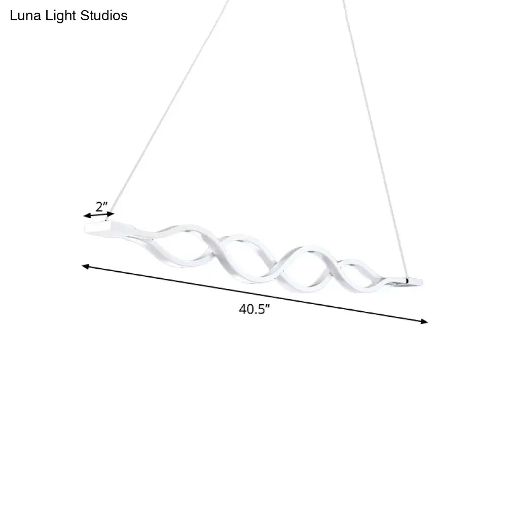 DecorBites™ Minimal 2/4-Light Acrylic LED Island Light Fixture - White Waves Design in Warm/White Light