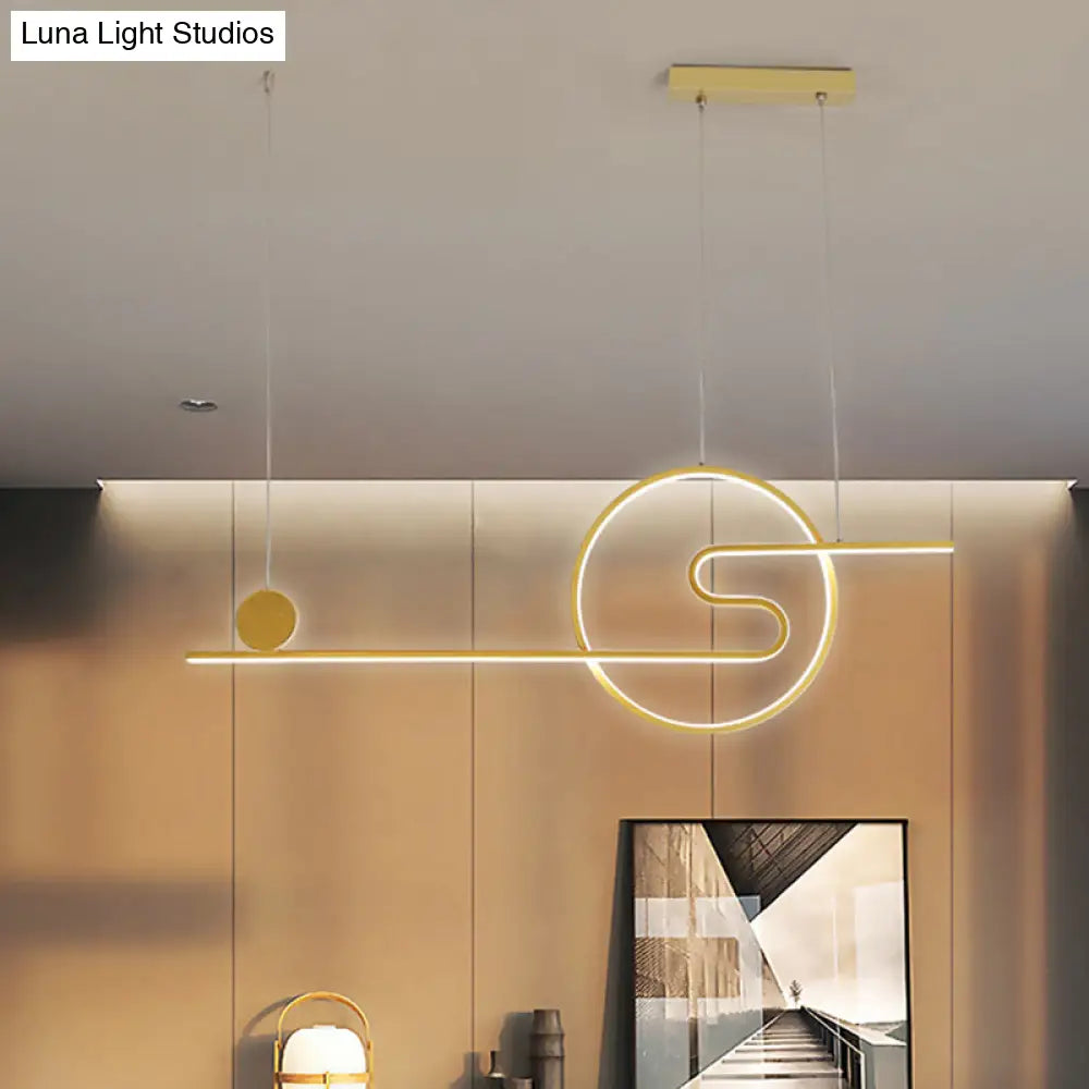 DecorBites™ Minimal Acrylic Linear LED Island Light with Sun and Cloud Design - Warm/White Light - Black/White/Gold