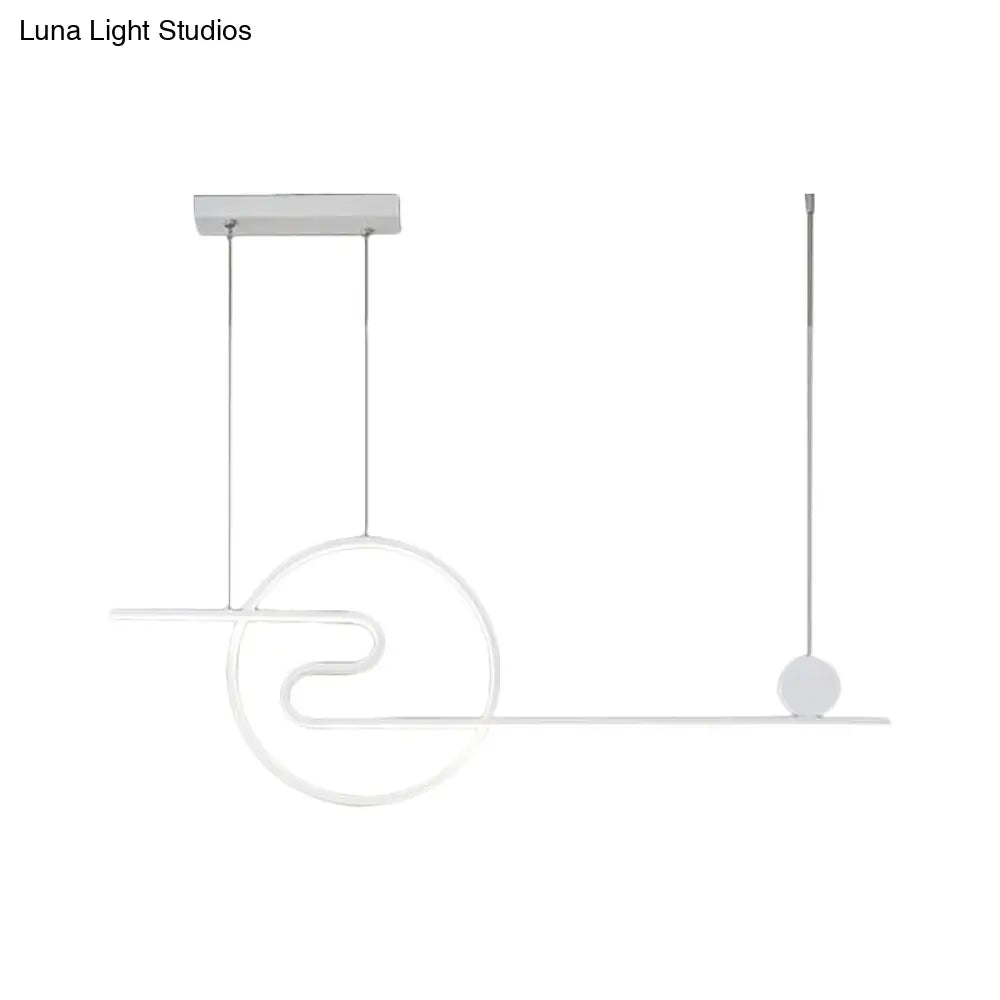 DecorBites™ Minimal Acrylic Linear LED Island Light with Sun and Cloud Design - Warm/White Light - Black/White/Gold