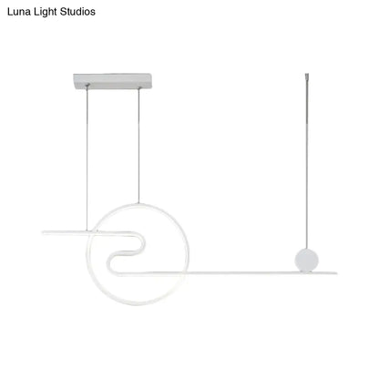 DecorBites™ Minimal Acrylic Linear LED Island Light with Sun and Cloud Design - Warm/White Light - Black/White/Gold