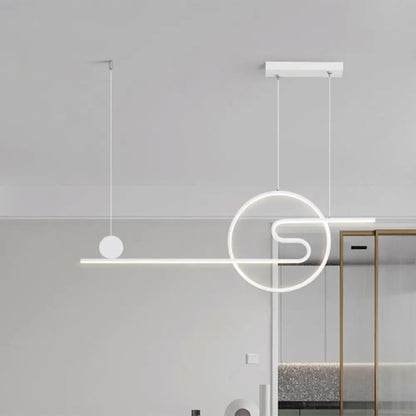 DecorBites™ Minimal Acrylic Linear LED Island Light with Sun and Cloud Design - Warm/White Light - Black/White/Gold