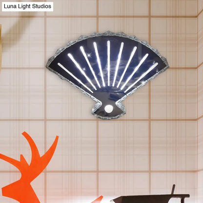 DecorBites™ Minimal LED Crystal Wall Lamp - Black Fan Design with Adjustable Warm/White Lighting