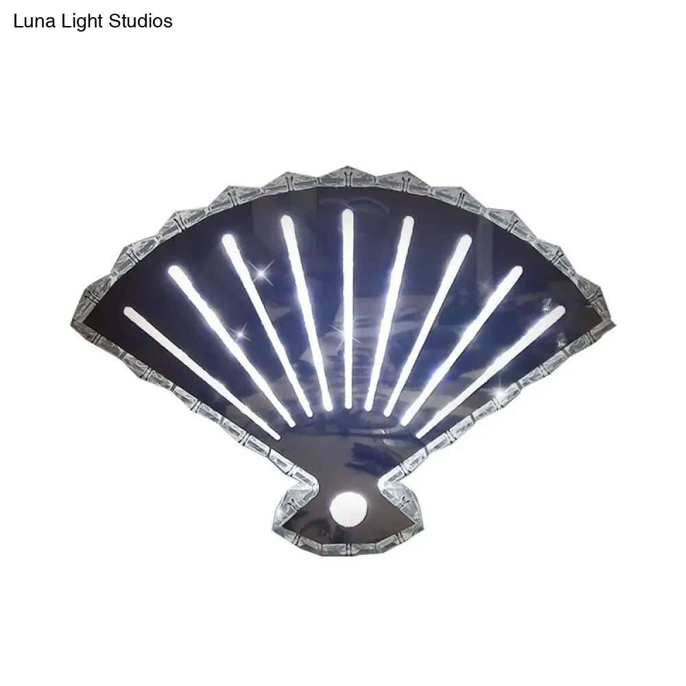 DecorBites™ Minimal LED Crystal Wall Lamp - Black Fan Design with Adjustable Warm/White Lighting
