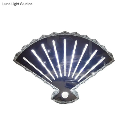 DecorBites™ Minimal LED Crystal Wall Lamp - Black Fan Design with Adjustable Warm/White Lighting