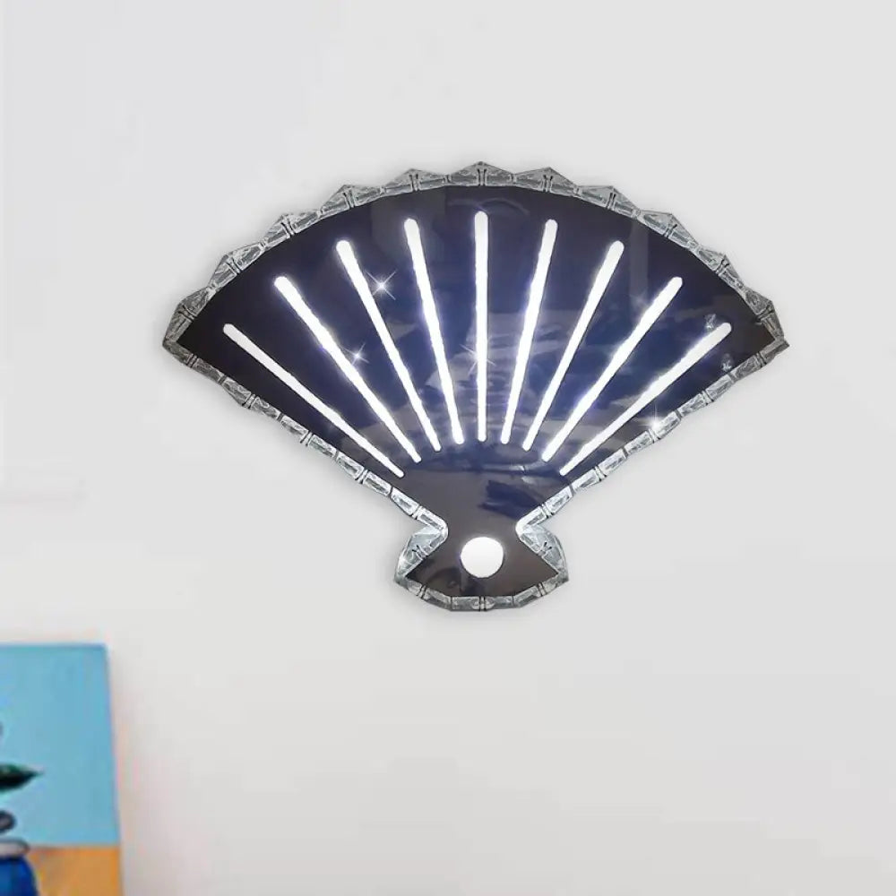 DecorBites™ Minimal LED Crystal Wall Lamp - Black Fan Design with Adjustable Warm/White Lighting
