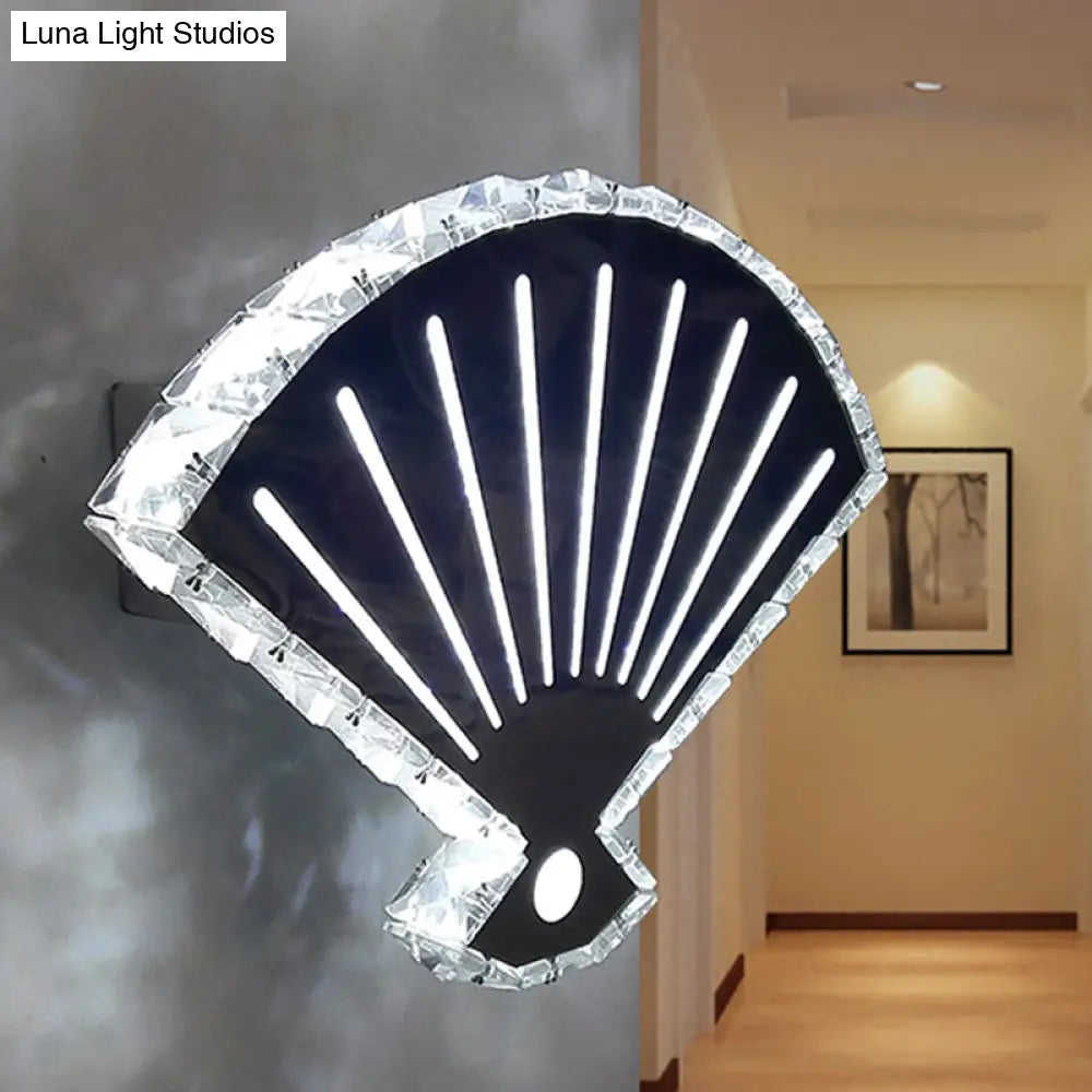 DecorBites™ Minimal LED Crystal Wall Lamp - Black Fan Design with Adjustable Warm/White Lighting