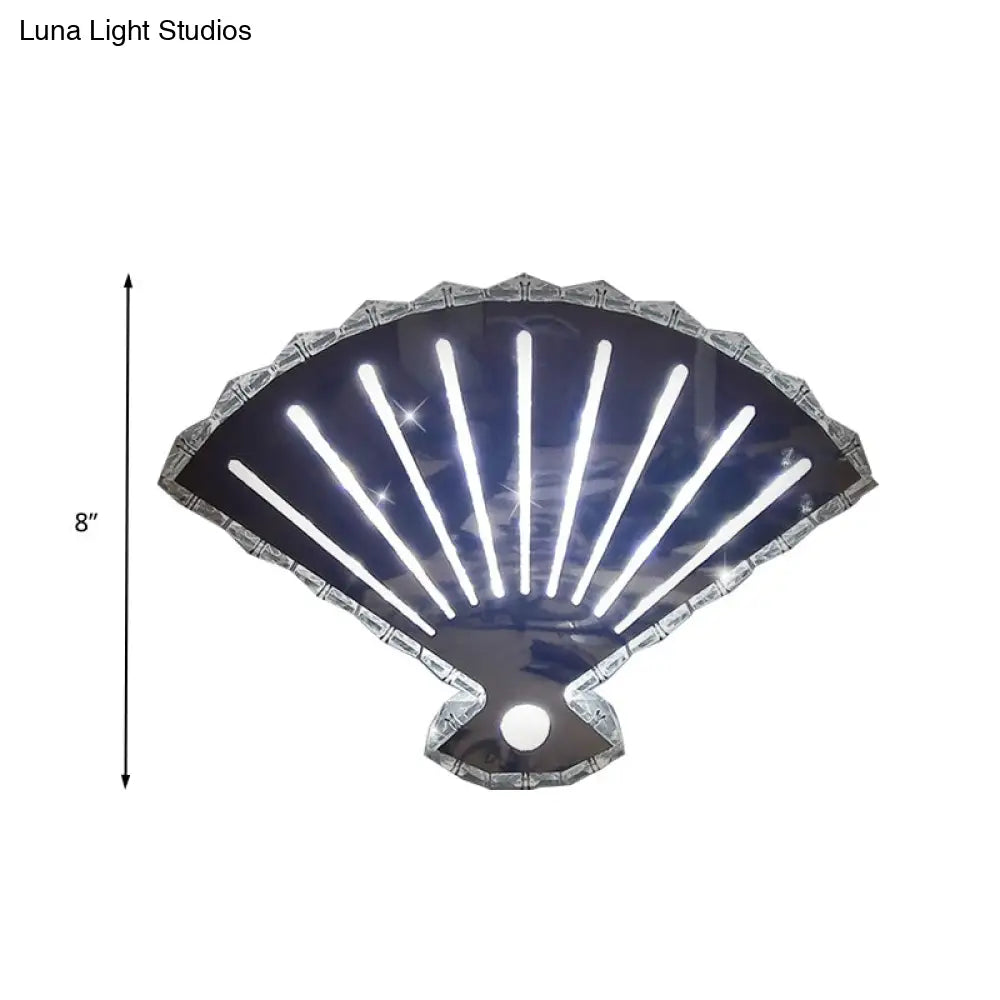 DecorBites™ Minimal LED Crystal Wall Lamp - Black Fan Design with Adjustable Warm/White Lighting