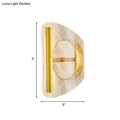 DecorBites™ Minimal LED Gold Sconce - Metallic Geometric Wall Light for Living Room in White/Warm