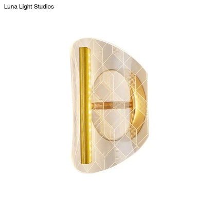 DecorBites™ Minimal LED Gold Sconce - Metallic Geometric Wall Light for Living Room in White/Warm