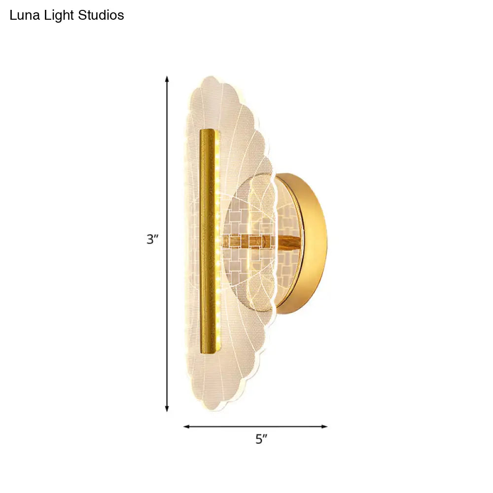 DecorBites™ Minimal LED Gold Sconce - Metallic Geometric Wall Light for Living Room in White/Warm