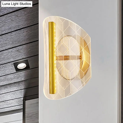 DecorBites™ Minimal LED Gold Sconce - Metallic Geometric Wall Light for Living Room in White/Warm