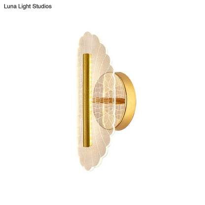 DecorBites™ Minimal LED Gold Sconce - Metallic Geometric Wall Light for Living Room in White/Warm