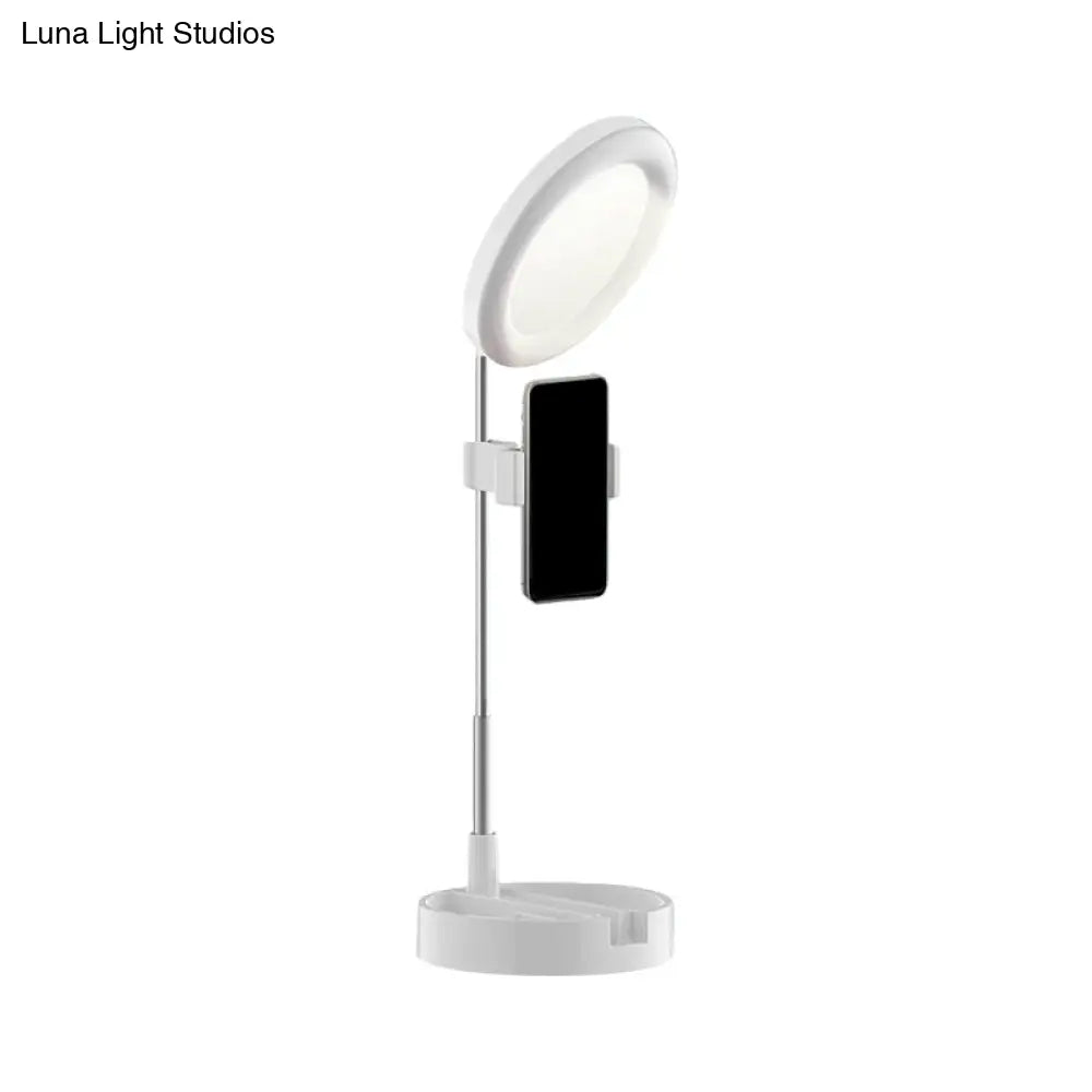 DecorBites™ Minimal LED Makeup Lighting Mobile Phone Holder with USB Fill Flush Lamp in Black/White/Pink