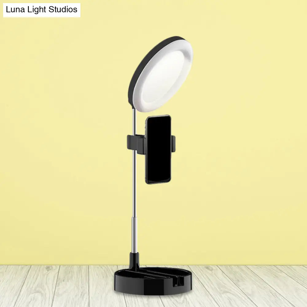 DecorBites™ Minimal LED Makeup Lighting Mobile Phone Holder with USB Fill Flush Lamp in Black/White/Pink