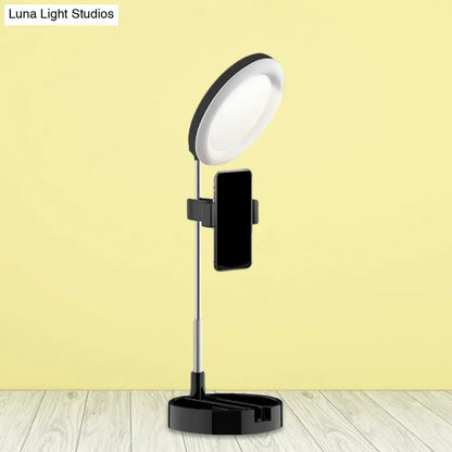 DecorBites™ Minimal LED Makeup Lighting Mobile Phone Holder with USB Fill Flush Lamp in Black/White/Pink