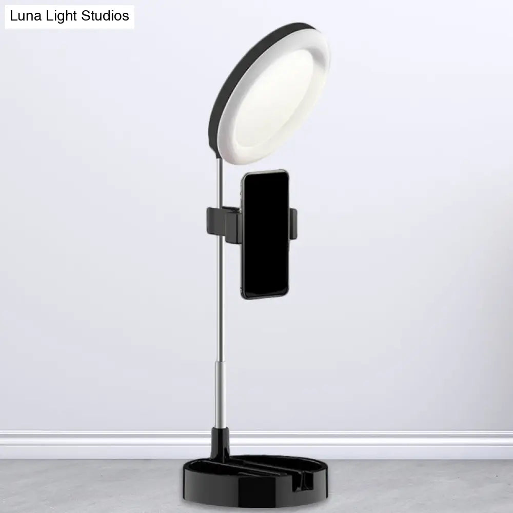 DecorBites™ Minimal LED Makeup Lighting Mobile Phone Holder with USB Fill Flush Lamp in Black/White/Pink
