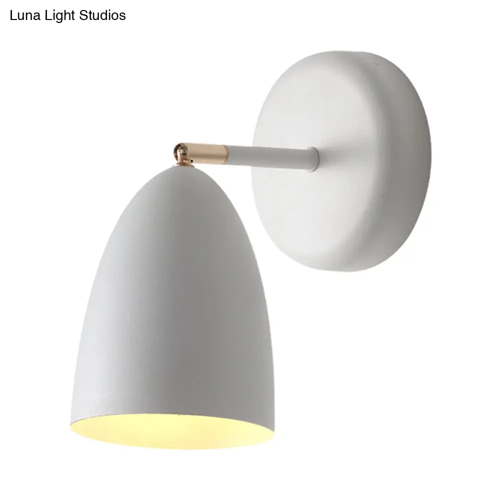 DecorBites™ Minimalist 1-Bulb White Wall Sconce Light with Metal Shade