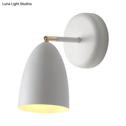 DecorBites™ Minimalist 1-Bulb White Wall Sconce Light with Metal Shade