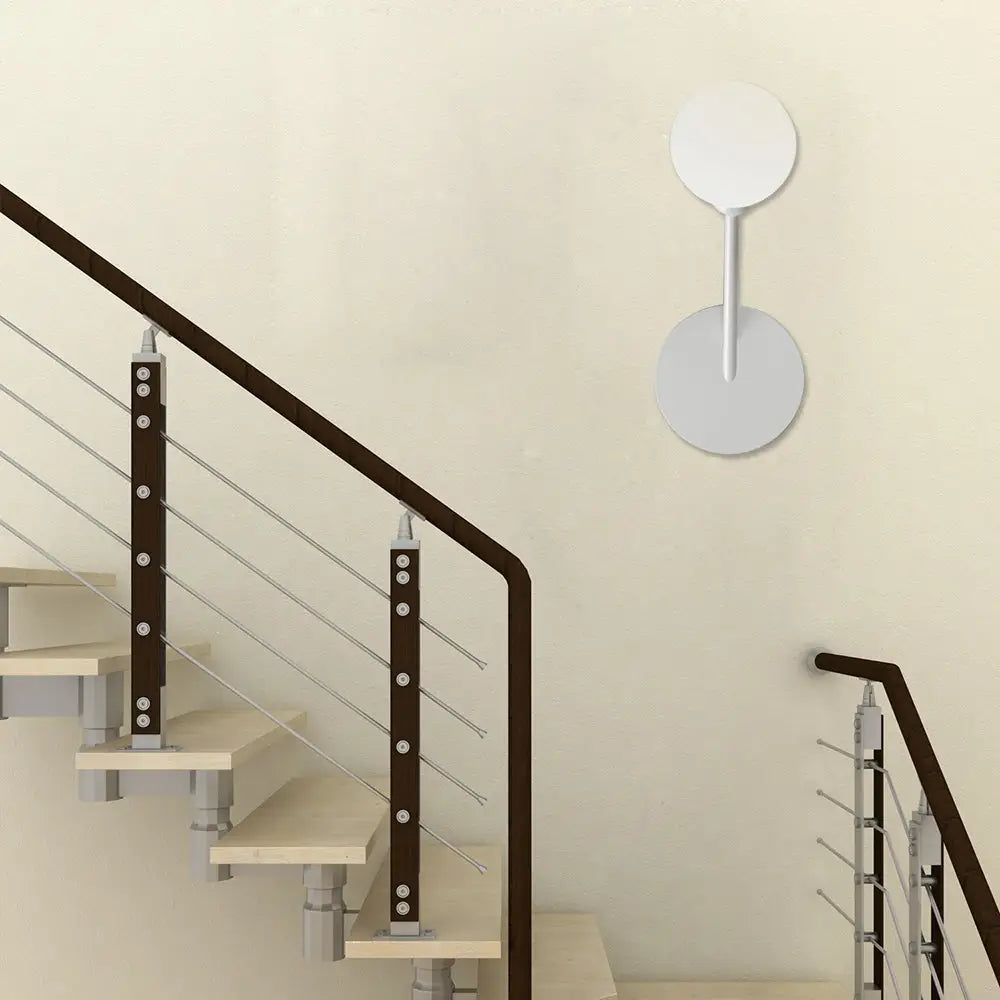 DecorBites™ Minimalist 1 Head Frosted Glass Wall Sconce Light in White Finish for Bedroom