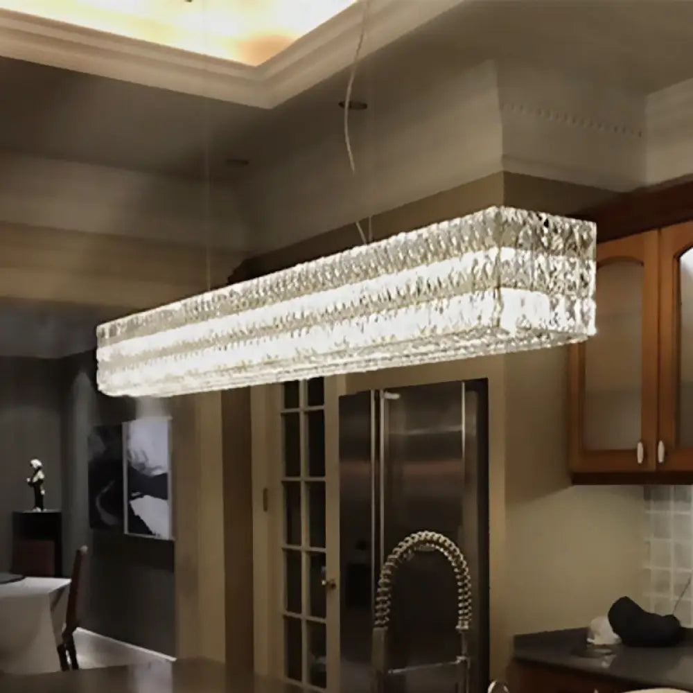 DecorBites™ Minimalist 10-Light K9 Crystal Pendant Chandelier in Gold for Kitchen Island