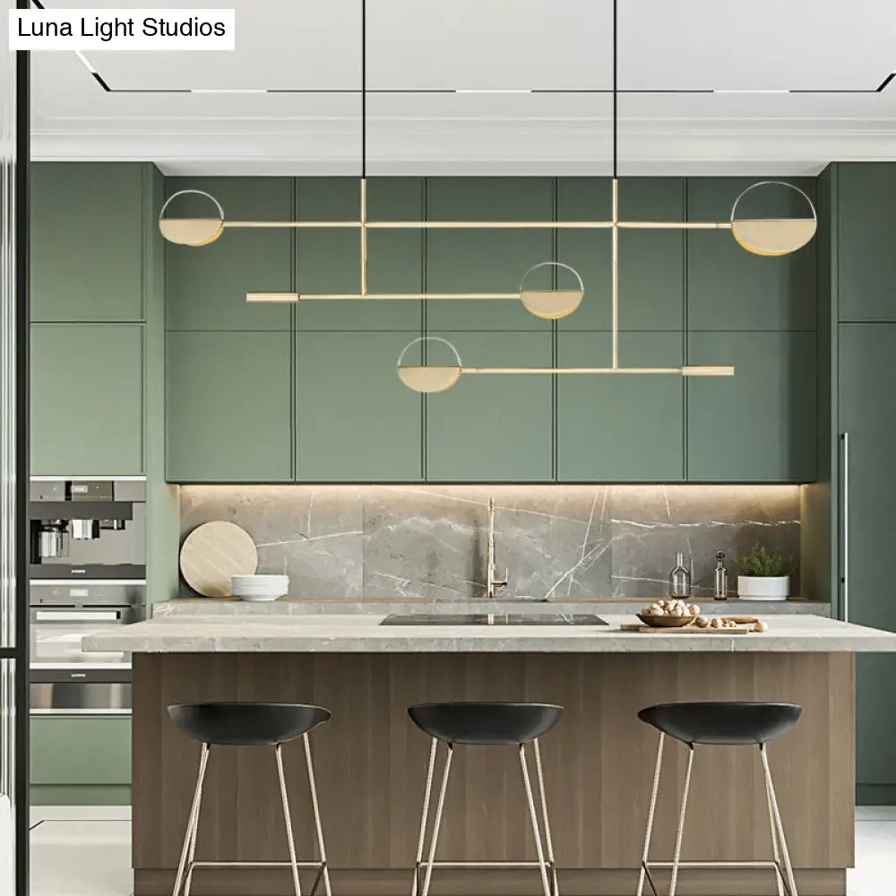 DecorBites™ Minimalist 3-Arm Pendant Light with 4 Bulbs for Dining Room Island