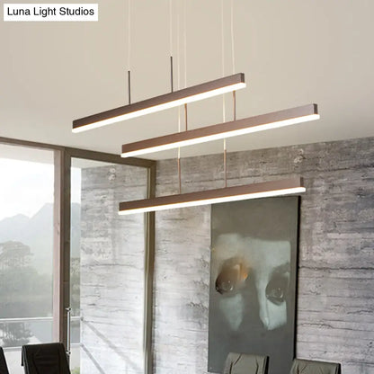 DecorBites™ Minimalist Acrylic 3-Tiered Pendant Light for Dining Room or Kitchen Island - Coffee with LED Illumination