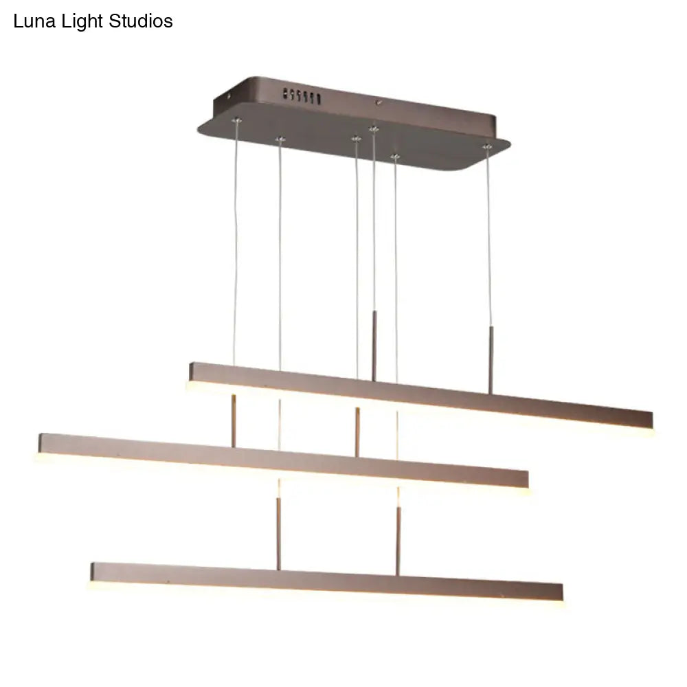 DecorBites™ Minimalist Acrylic 3-Tiered Pendant Light for Dining Room or Kitchen Island - Coffee with LED Illumination