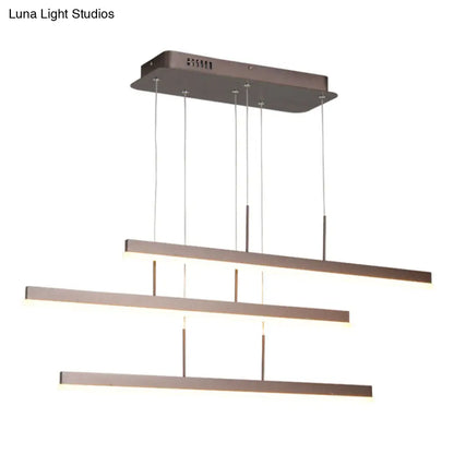 DecorBites™ Minimalist Acrylic 3-Tiered Pendant Light for Dining Room or Kitchen Island - Coffee with LED Illumination