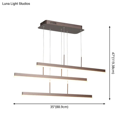 DecorBites™ Minimalist Acrylic 3-Tiered Pendant Light for Dining Room or Kitchen Island - Coffee with LED Illumination