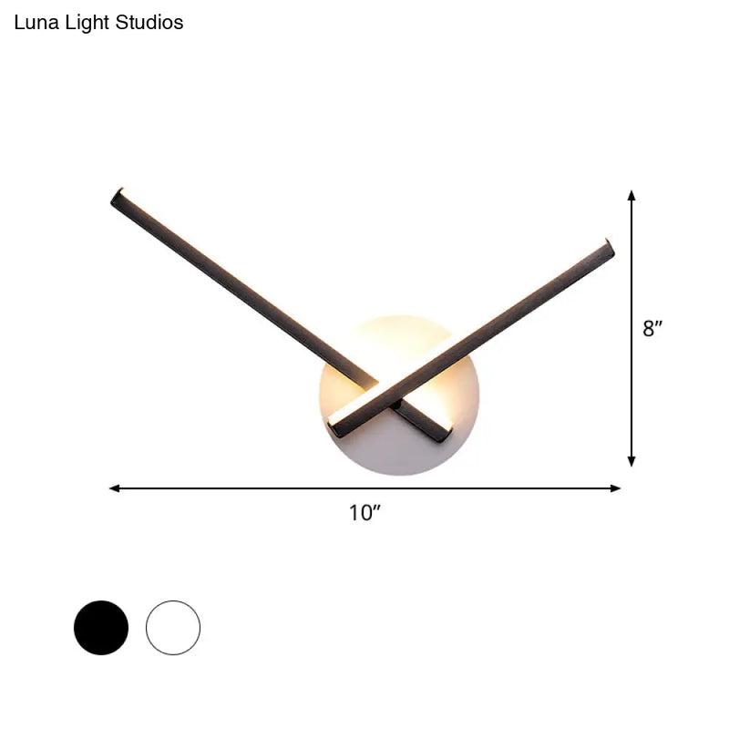 DecorBites™ Minimalist Acrylic Cross LED Wall Sconce in Black/White for Bedside Lighting - Warm/White Ambiance
