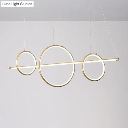 DecorBites™ Minimalist Acrylic LED Pendant Lamp in Black/Gold, Warm/White Light - 35.5"/43" Width