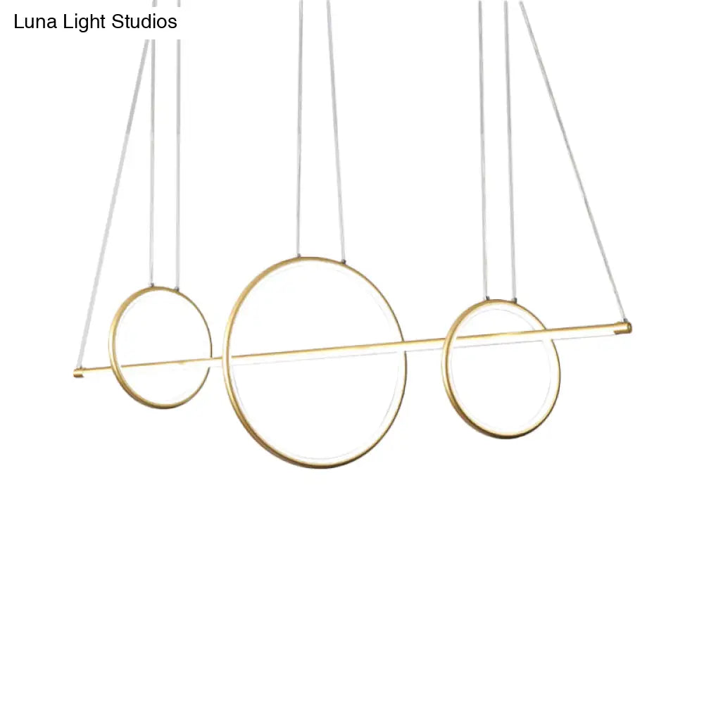DecorBites™ Minimalist Acrylic LED Pendant Lamp in Black/Gold, Warm/White Light - 35.5"/43" Width
