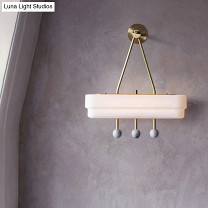 DecorBites™ Minimalist Acrylic LED Sconce Light Fixture - Rectangle Shape - White Finish - dining room, Warm/White Light