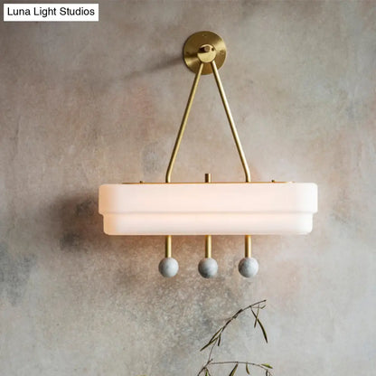 DecorBites™ Minimalist Acrylic LED Sconce Light Fixture - Rectangle Shape - White Finish - dining room, Warm/White Light