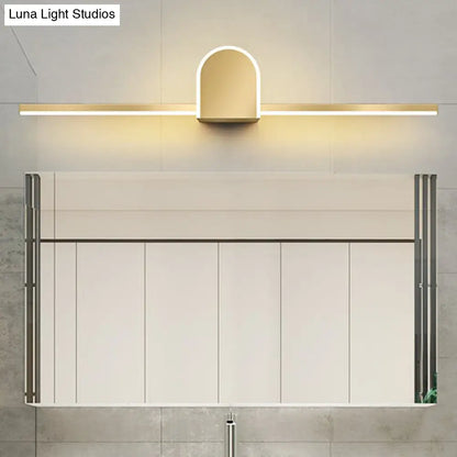 DecorBites™ Minimalist Acrylic LED Vanity Light with Gold Finish for Bathroom Walls