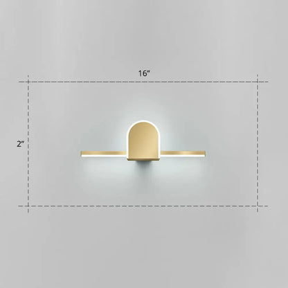 DecorBites™ Minimalist Acrylic LED Vanity Light with Gold Finish for Bathroom Walls