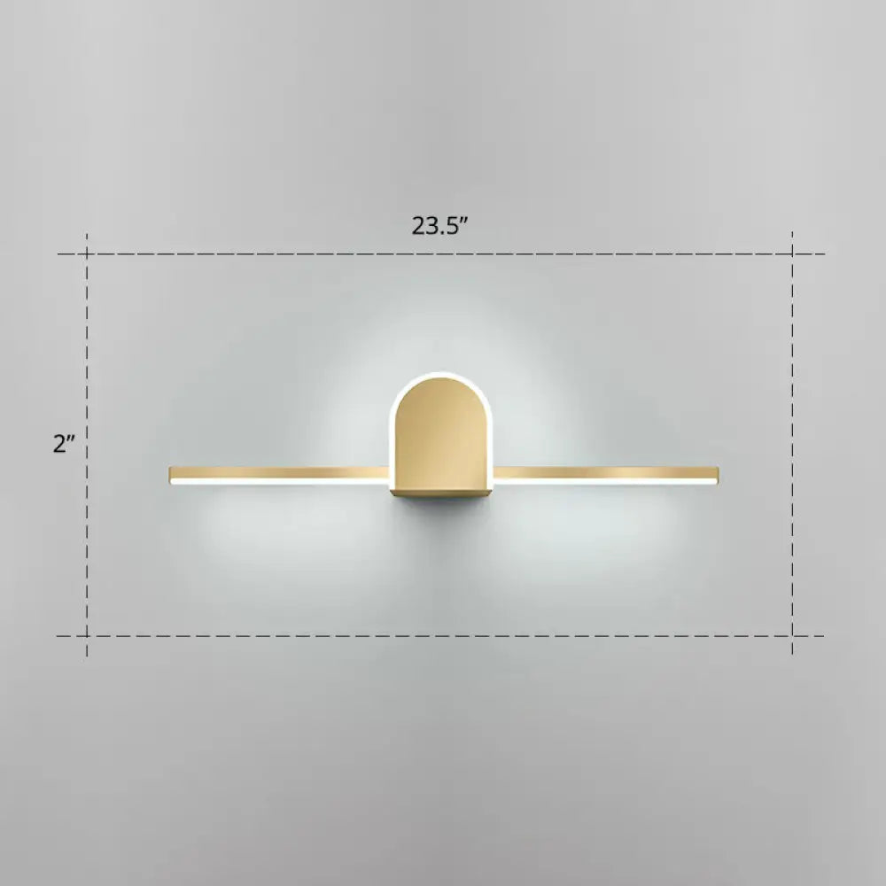 DecorBites™ Minimalist Acrylic LED Vanity Light with Gold Finish for Bathroom Walls