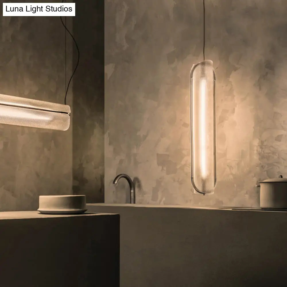 DecorBites™ Minimalist Acrylic Pipe LED Hanging Lamp - Clear Island Light Fixture
