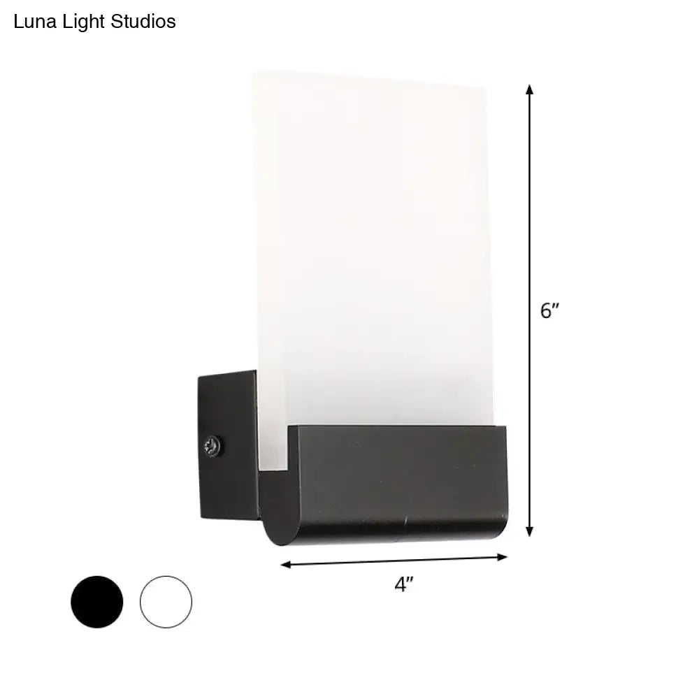 DecorBites™ Minimalist Acrylic Rectangle Wall Mount LED Sconce Lamp - Bedside Light with Warm/White Glow