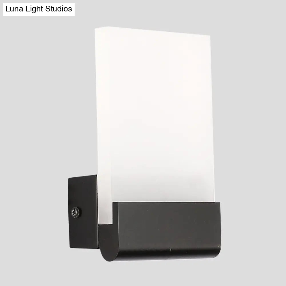 DecorBites™ Minimalist Acrylic Rectangle Wall Mount LED Sconce Lamp - Bedside Light with Warm/White Glow