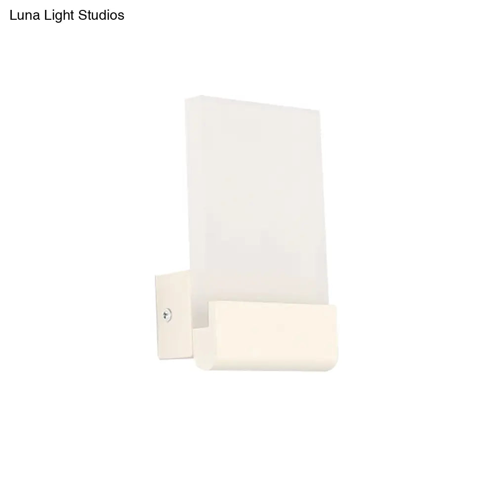 DecorBites™ Minimalist Acrylic Rectangle Wall Mount LED Sconce Lamp - Bedside Light with Warm/White Glow