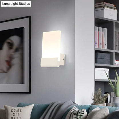 DecorBites™ Minimalist Acrylic Rectangle Wall Mount LED Sconce Lamp - Bedside Light with Warm/White Glow