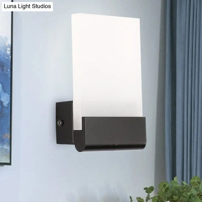 DecorBites™ Minimalist Acrylic Rectangle Wall Mount LED Sconce Lamp - Bedside Light with Warm/White Glow