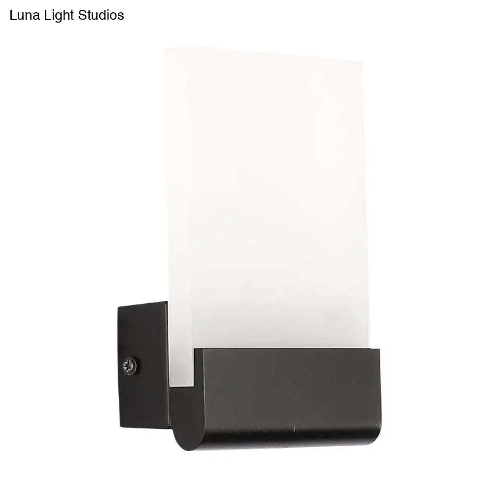 DecorBites™ Minimalist Acrylic Rectangle Wall Mount LED Sconce Lamp - Bedside Light with Warm/White Glow