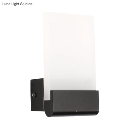 DecorBites™ Minimalist Acrylic Rectangle Wall Mount LED Sconce Lamp - Bedside Light with Warm/White Glow