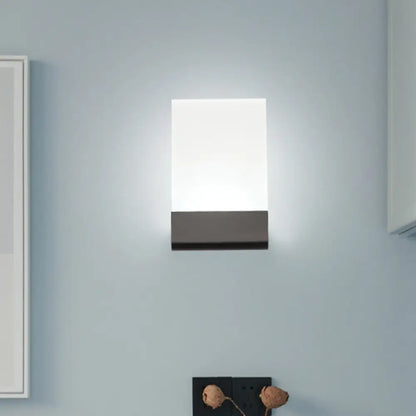 DecorBites™ Minimalist Acrylic Rectangle Wall Mount LED Sconce Lamp - Bedside Light with Warm/White Glow