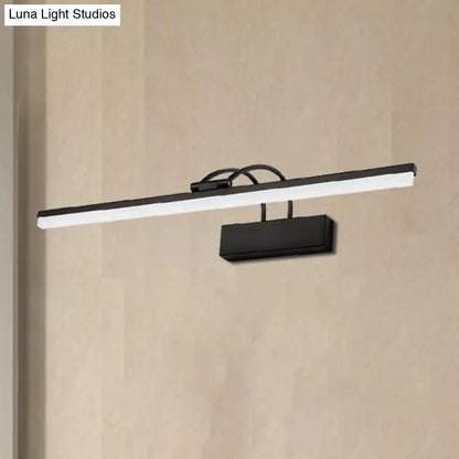 DecorBites™ Minimalist Acrylic Vanity Lighting Fixture - 16"/20" Modern LED Wall Mount Light in Black for Bathroom with Warm/White Light