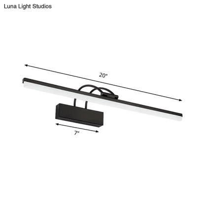 DecorBites™ Minimalist Acrylic Vanity Lighting Fixture - 16"/20" Modern LED Wall Mount Light in Black for Bathroom with Warm/White Light